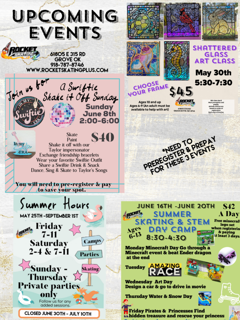 Upcoming Events - Rocket Skating Plus LLC
