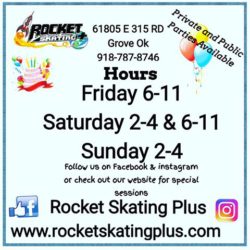 Our hours - Rocket Skating Plus LLC