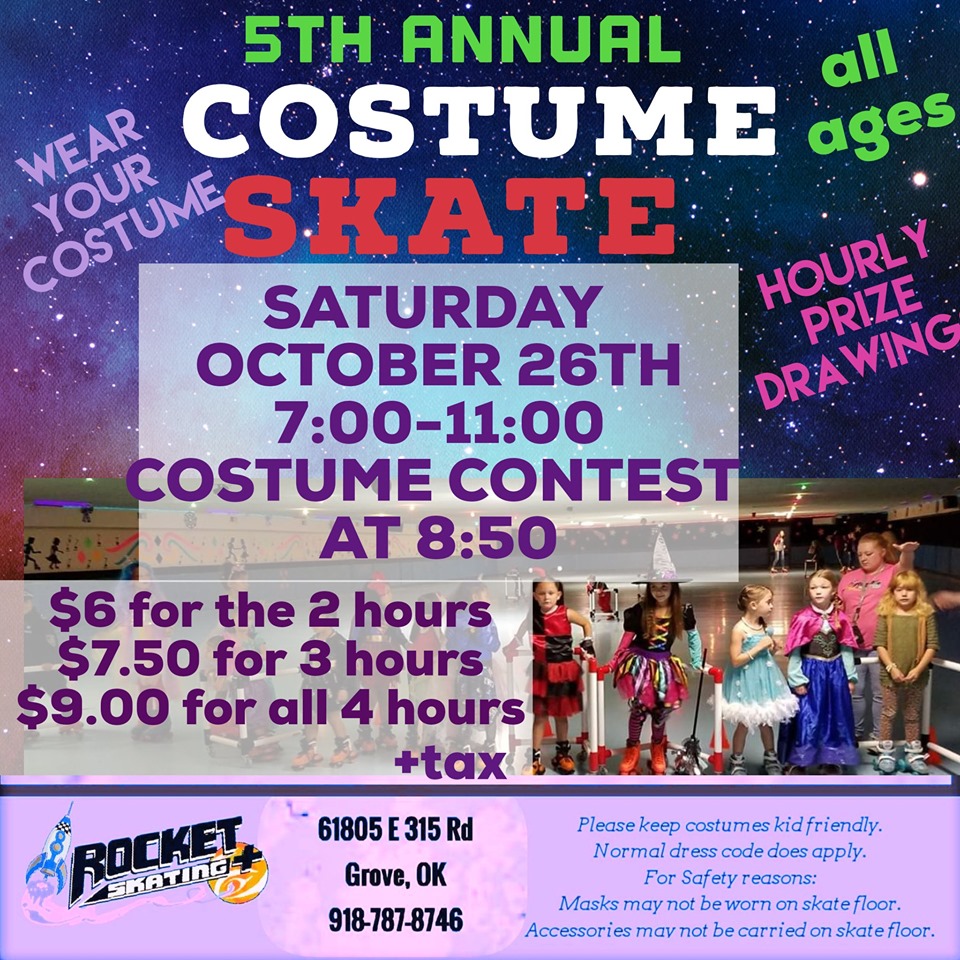 Costume Skate and Contest Saturday 10/26 7-11 - Rocket Skating Plus LLC
