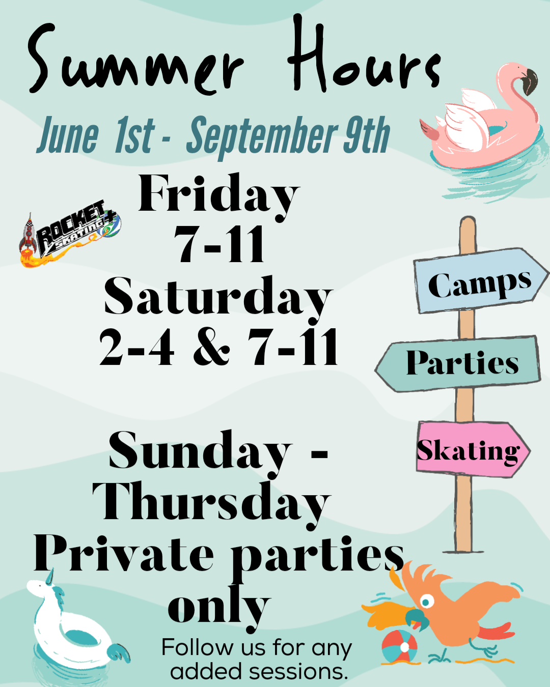 Summer Hours - Rocket Skating Plus LLC